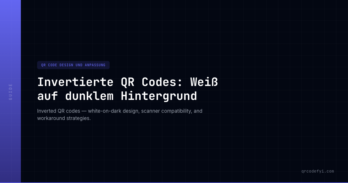 Invertierte QR Codes: Weiß auf dunklem Hintergrund — QRCodeFYI
