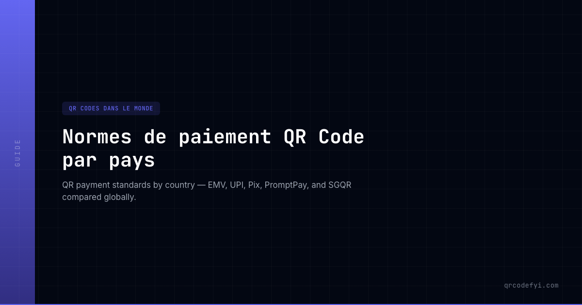 Normes de paiement QR Code par pays — QRCodeFYI