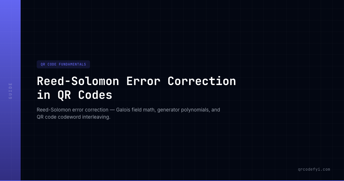 Reed-Solomon Error Correction in QR Codes — QRCodeFYI