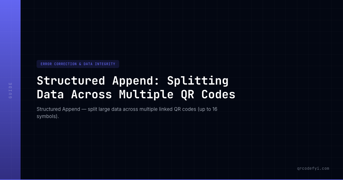 Structured Append: Splitting Data Across Multiple QR Codes — QRCodeFYI