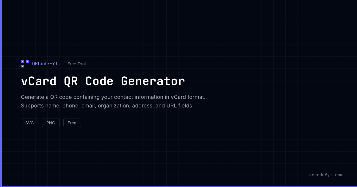 Vcard Sensor vCard QR コードジェネレーター — QRCodeFYI