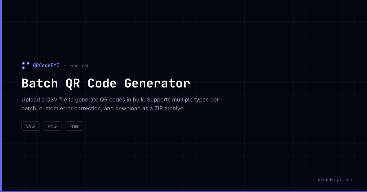 เครื่องสร้าง QR Code แบบกลุ่ม — QRCodeFYI